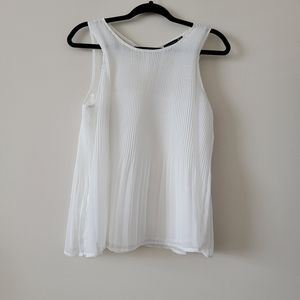 Black Tape Pleated Lace Sleeveless top